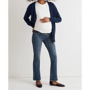 Madewell The Maternity Side-Panel Kick Out Crop Jeans in Arlen Wash - 32
